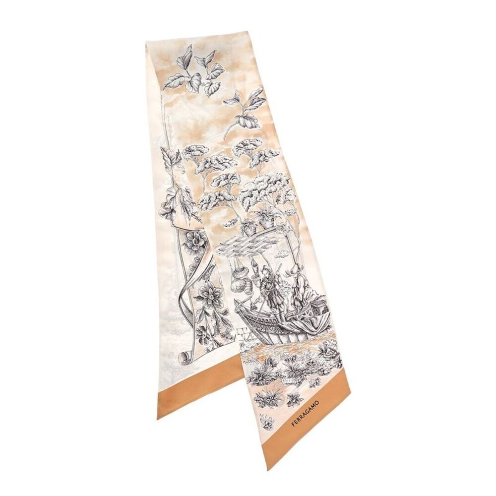 Ferragamo Voyage Print Silk Scarf